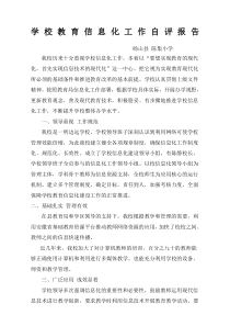 学校教育信息化工作自评报告