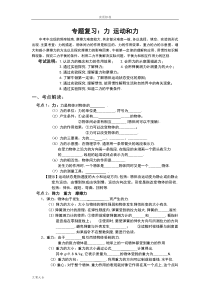 中考-专题复习：力-运动和力