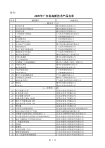 广东省高新技术企业产品名单