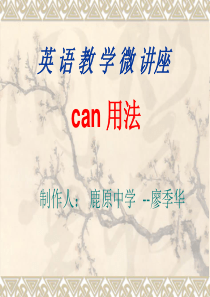 微课讲座课件can用法