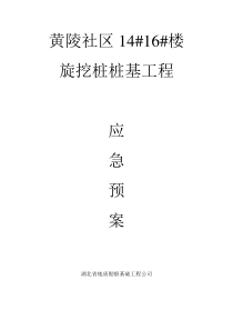 旋挖桩应急预案