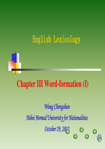 Chapter III Word-formation (I)