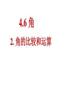 4.6角.2角的比较和运算