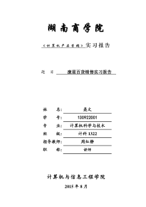 计算机产品营销实践报告