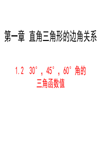 新北师大版九年级下册1.2 30°,45°,60°角的三角函数值 演示文稿