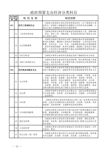 2018政府预算支出经济分类科目详细说明