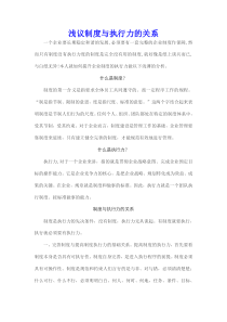 浅议制度与执行力的关系