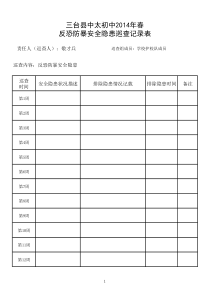 反恐防暴安全隐患巡查记录表