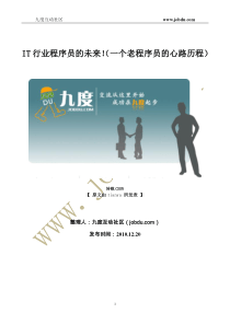 IT行业程序员的未来!(一个老程序员的心路历程)