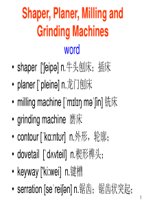 机械设计制造及其自动化专业英语-Unit-07-Shaper-Planer-Milling-and-