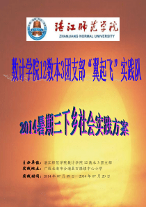 湛江师院数计学院翼起飞”实践队策划书