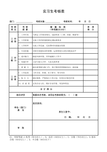 实习生考核表