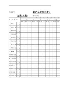 新产品开发进度计划表