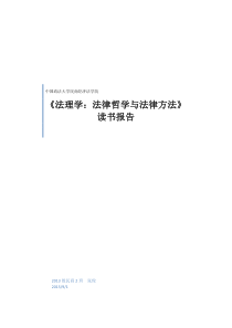 法理学名著读书报告