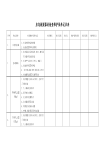 应急救援器材检查维护保养记录表