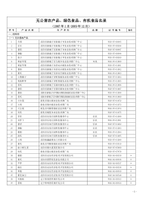 无公害农产品