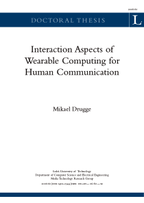 Interaction Aspects of Wearable Computing for Huma