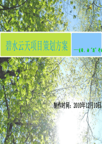 碧水云天项目策划方案