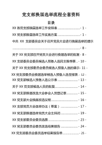 (校)党支部换届选举流程全套资料