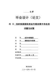 浅析我国国际货运代理发展中存在的问题与对策