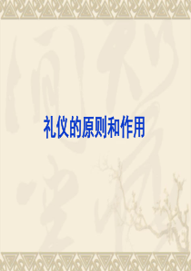 礼仪的作用和原则