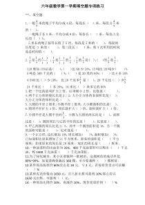 新苏教版六年级数学第一学期填空题专项练习