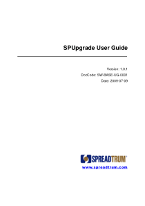 SPUpgrade User Guide展讯原厂刷机平台使用说明书