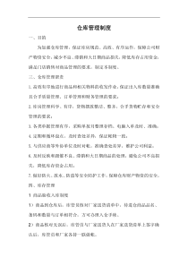 批发零售仓库管理制度