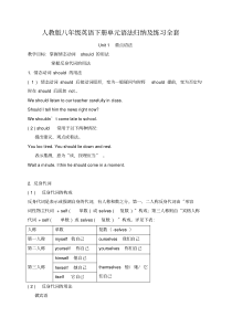 人教版八年级英语下册单元语法归纳及练习全套