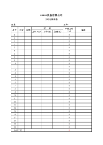 工时表范本
