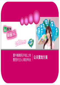 蒙牛酸酸乳升级上市公关策划方案