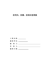 防突风、防潮、防雨应急预案