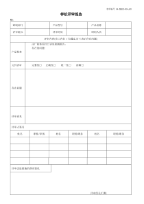 样机评审报告
