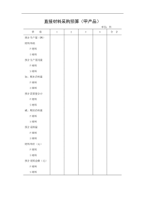 直接材料采购预算（甲产品）