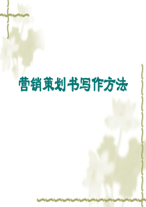 营销策划书写作方法