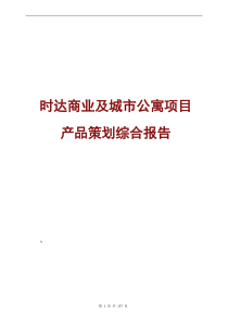 鄂尔多斯时达商业及城市公寓项目产品策划综合报告197页