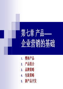 第七章产品—企业营销的基础