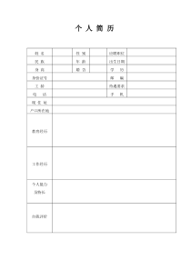 个人简历(标准空白表格)1