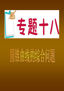 2012届高考数学理二轮总复习专题导练课件：专题18 圆锥曲线的综合问题