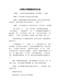 小学生六年级满分作文大全