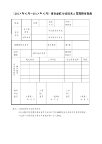 事业单位专业技术人员聘用审批表02