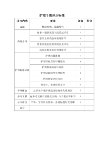 护理个案评分标准