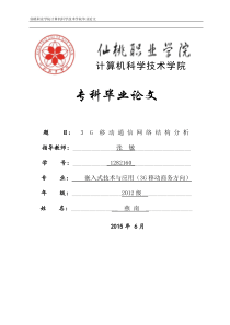 3G移动通信网络结构分析-毕业论文燕南