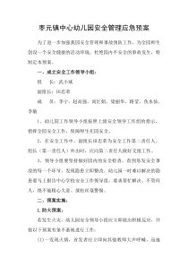 枣元镇中心幼儿园安全管理应急预案