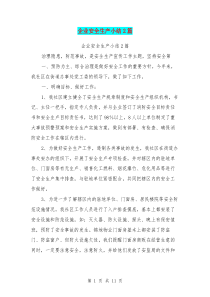 企业安全生产小结2篇