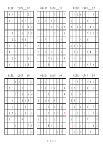 数独200题(A4纸打印1页6题)