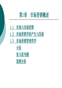 市场营销学 第1章  市场营销概述
