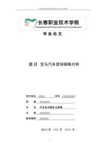毕业论文------宝马汽车营销策略分析