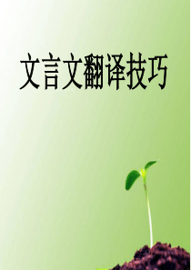 文言文之翻译技巧