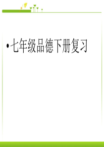 七年级思想品德下册复习PPT(人教版)